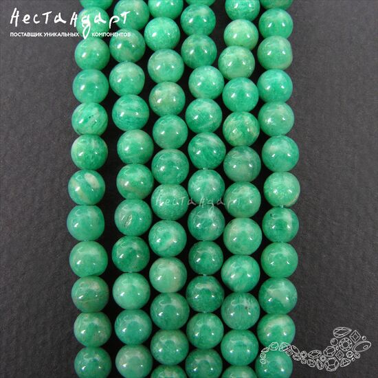 Амазонит натуральный гладкий 5 мм (уп.10 шт.), изображение 3