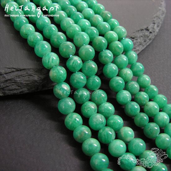 Амазонит натуральный гладкий 5 мм (уп.10 шт.), изображение 5