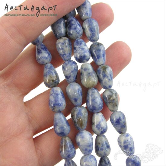 Содалит натуральный Smooth Drop 12х8 мм (уп. 5 шт.), изображение 2