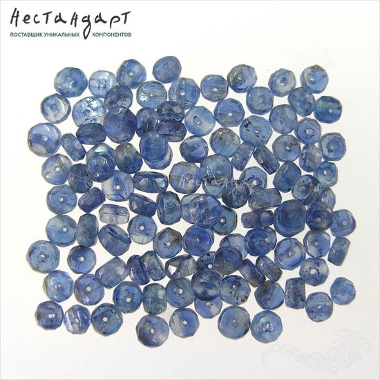 Кианит натуральный Rondel Blue 4-5 мм (уп. 10 шт.), изображение 2