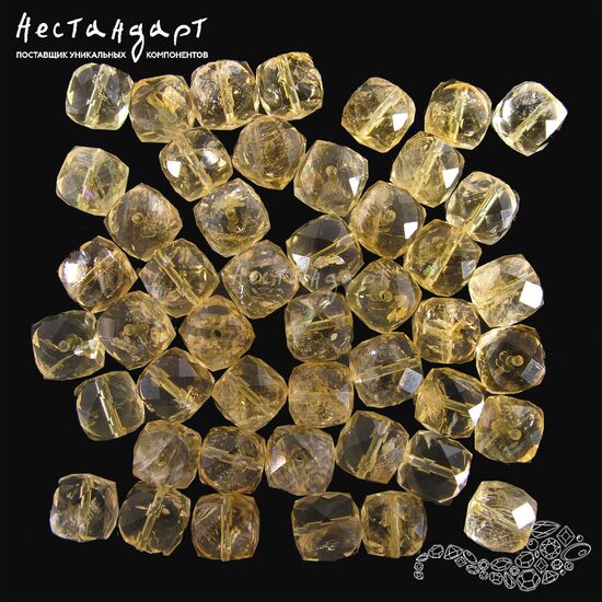 Цитрин натуральный Cube 8-9 мм, изображение 3