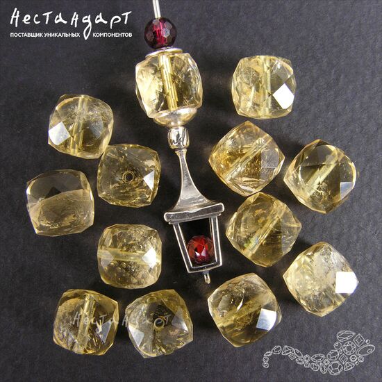 Цитрин натуральный Cube 8-9 мм, изображение 4