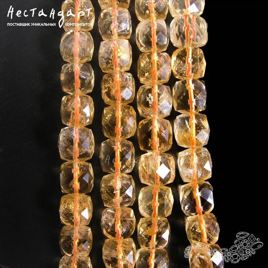 Цитрин натуральный Cube 8-9 мм, изображение 6