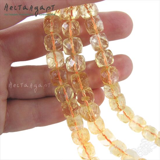 Цитрин натуральный Cube 8-9 мм, изображение 7