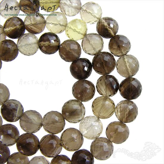 Цитрин натуральный дымчатый с огранкой 9-10 мм, изображение 2