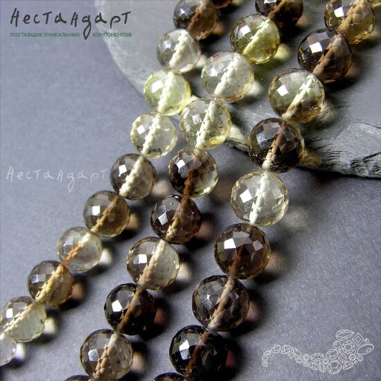Цитрин натуральный дымчатый с огранкой 9-10 мм, изображение 5