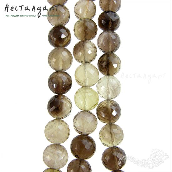 Цитрин натуральный дымчатый с огранкой 9-10 мм, изображение 6