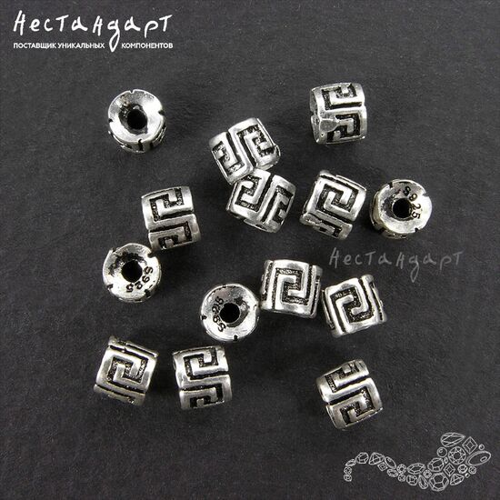 Бусина Meander Sterling Silver 5,5х2,7 мм, изображение 2