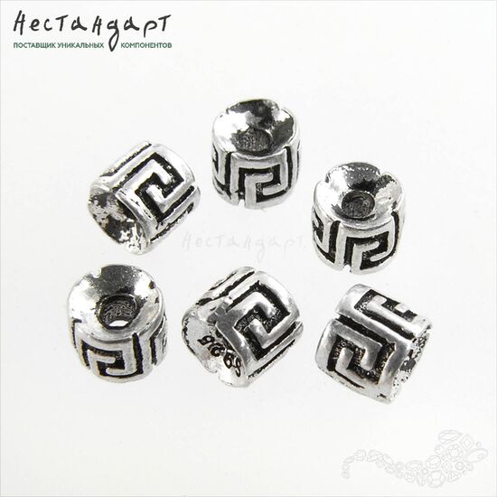 Бусина Meander Sterling Silver 5,5х2,7 мм, изображение 3