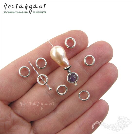 Бусина-рамка Belt Sterling Silver 7х3 мм, изображение 3