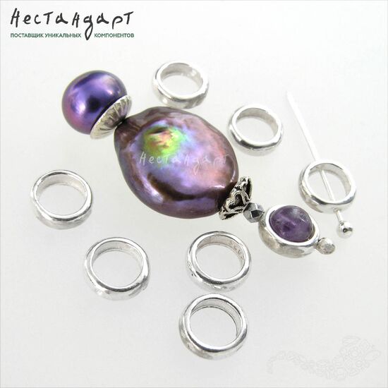 Бусина-рамка Belt Sterling Silver 7х3 мм, изображение 4