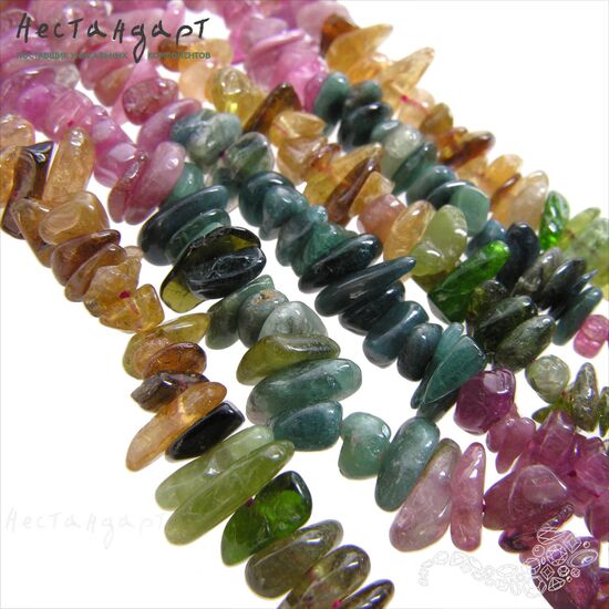 Турмалин натуральный галтовка (нить ок. 10 см), изображение 2