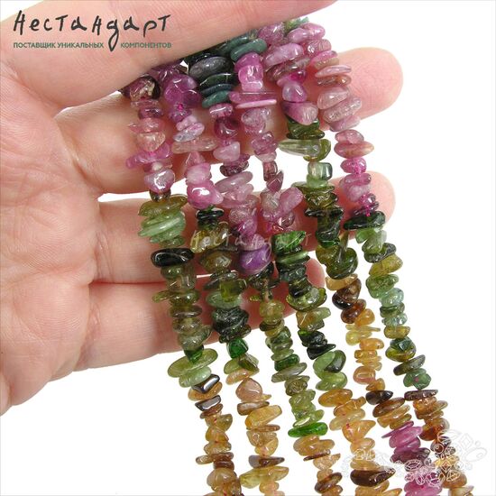 Турмалин натуральный галтовка (нить ок. 10 см), изображение 3