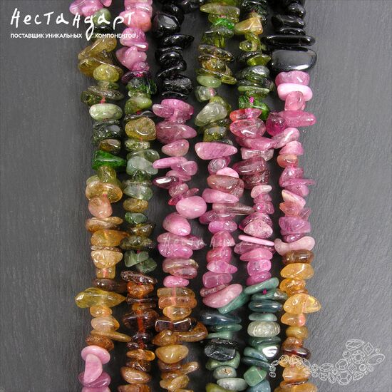 Турмалин натуральный галтовка (нить ок. 10 см), изображение 4