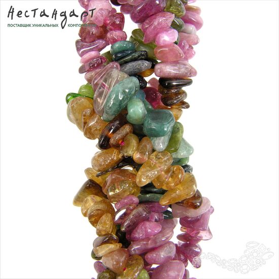 Турмалин натуральный галтовка (нить ок. 10 см), изображение 5