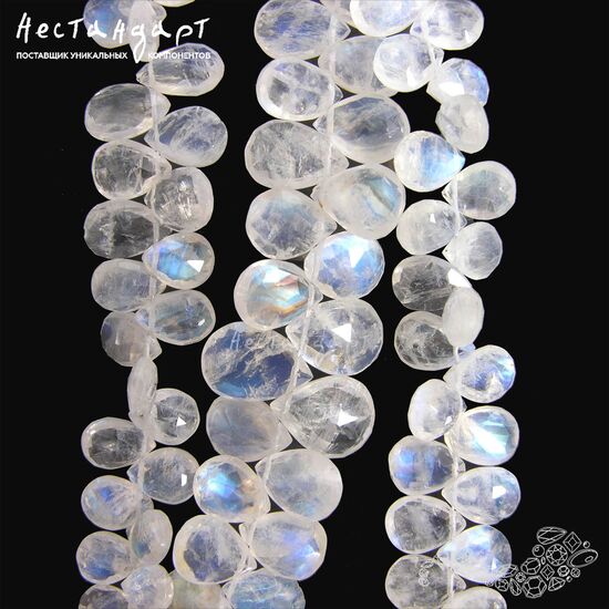 Лунный камень натуральный Tear 8-9,5 мм (3 шт)