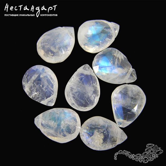 Лунный камень натуральный Tear 8-9,5 мм (3 шт), изображение 2