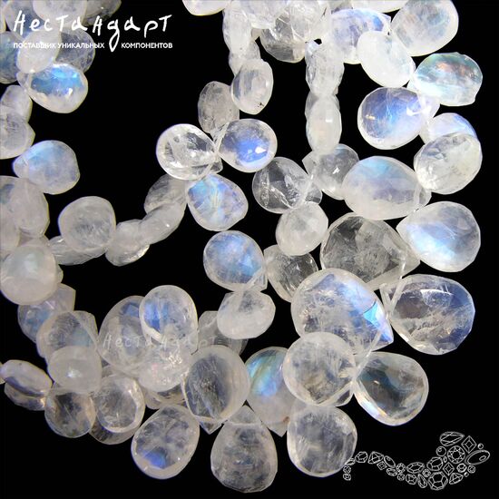 Лунный камень натуральный Tear 8-9,5 мм (3 шт), изображение 4