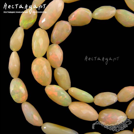 Опал натуральный эфиопский Cut Olive 9-15 мм, изображение 2