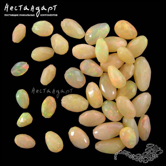 Опал натуральный эфиопский Cut Olive 9-15 мм, изображение 4