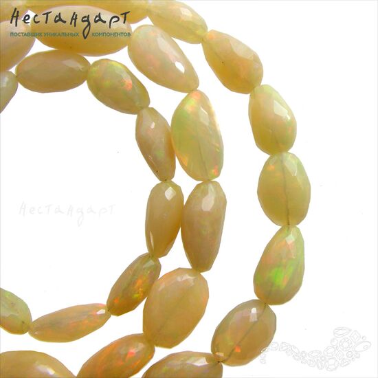 Опал натуральный эфиопский Cut Olive 9-15 мм, изображение 5