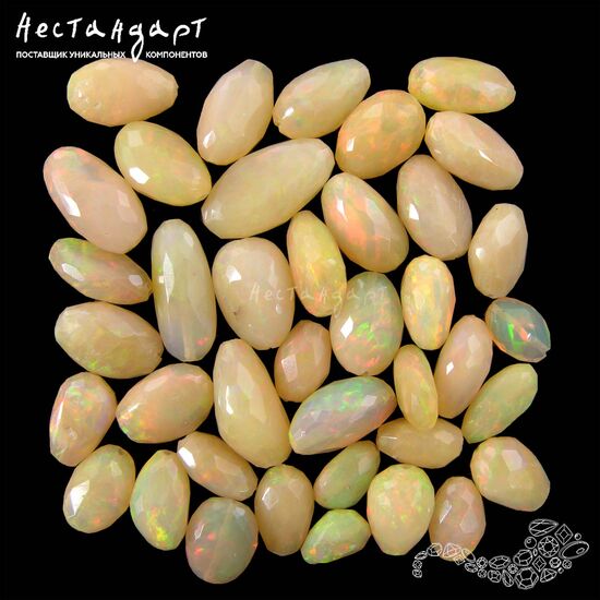 Опал натуральный эфиопский Cut Olive 9-15 мм, изображение 7