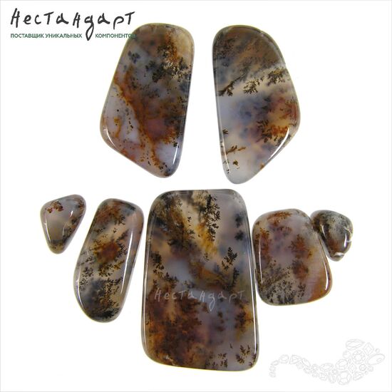 Опал натуральный дендритовый Fantome 10-25 мм (уп.7 шт.)