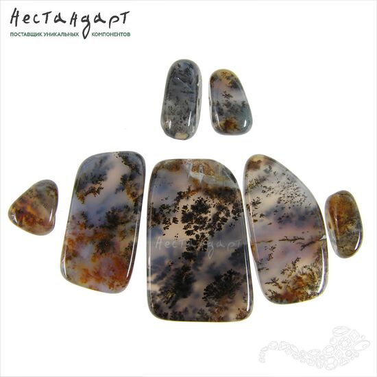 Опал натуральный дендритовый Fantome 10-25 мм (уп.7 шт.), изображение 4