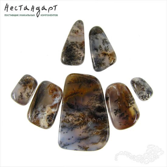 Опал натуральный дендритовый Fantome 10-25 мм (уп.7 шт.), изображение 6