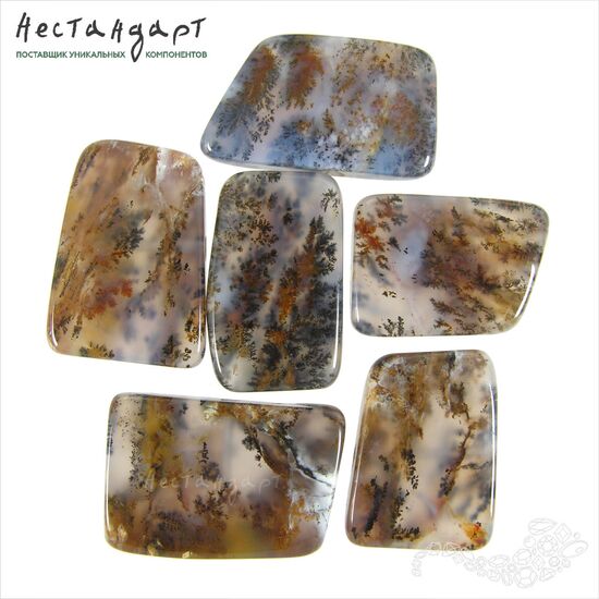 Опал натуральный дендритовый Fantome 28-32х20-22 мм, изображение 2