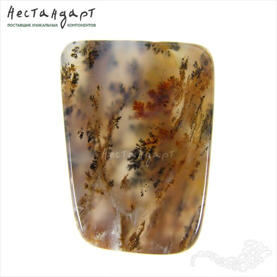 Опал натуральный дендритовый Fantome 28-32х20-22 мм, изображение 3