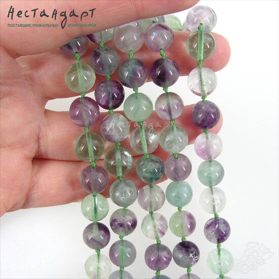 Флюорит натуральный гладкий 10 мм (уп. 6 шт.), изображение 3