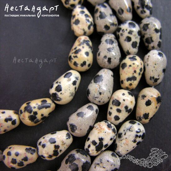 Порфир трихириодацитовый натуральный Smooth Drop 12х8 мм (уп. 5 шт.), изображение 2