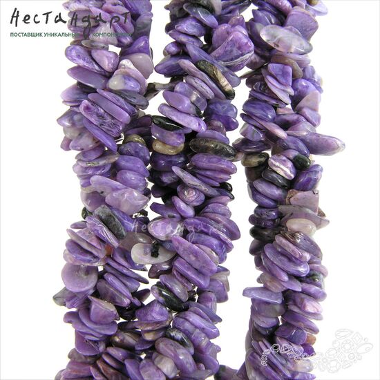 Чароит натуральный галтовка 5-12 мм (нить 10 см)