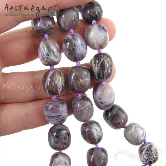 Чароит натуральный Pebble 13-15 мм, изображение 2