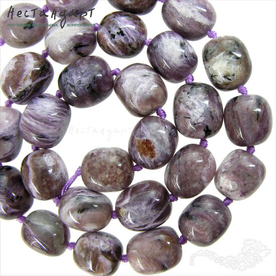 Чароит натуральный Pebble 13-15 мм, изображение 4