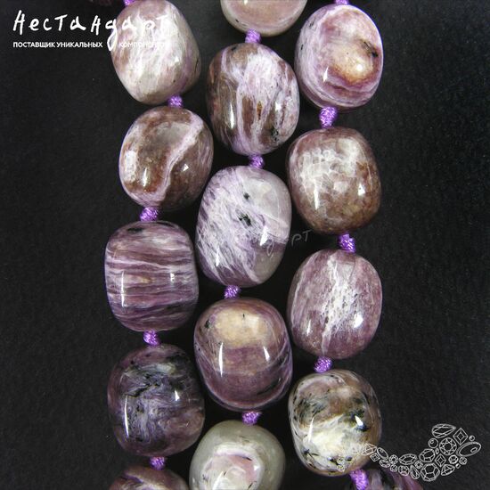 Чароит натуральный Pebble 13-15 мм, изображение 5