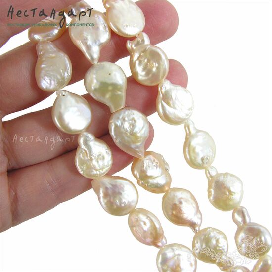 Жемчуг натуральный Apricot Drop 15-20 мм, изображение 2