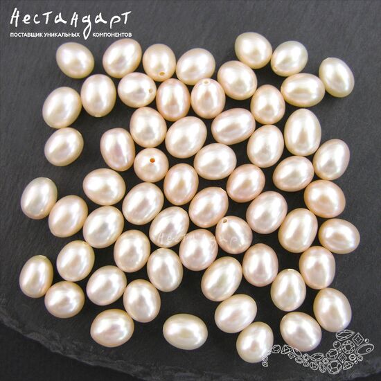 Жемчуг натуральный полусверленный Pear Peach 8-9 мм, изображение 4
