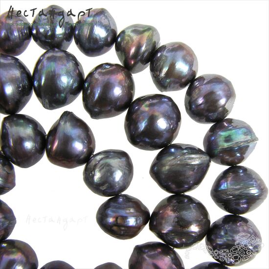 Жемчуг натуральный Baroque Dark Рurple 12-14 мм, изображение 3