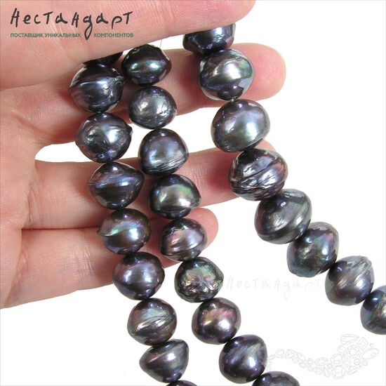 Жемчуг натуральный Baroque Dark Рurple 12-14 мм, изображение 7