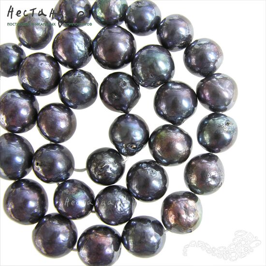 Жемчуг натуральный Dark Рurple 11-12 мм. Уценка., изображение 5