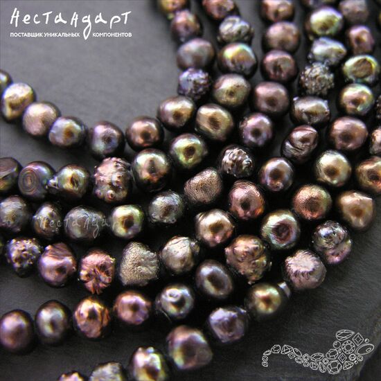 Жемчуг натуральный Baroque Cocoa 6-7 мм (уп. 10 шт.)