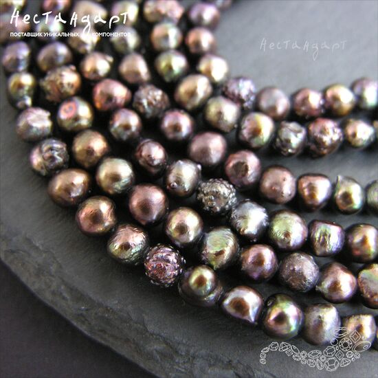 Жемчуг натуральный Baroque Cocoa 6-7 мм (уп. 10 шт.), изображение 3