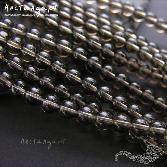 Кварц натуральный дымчатый 6-6,5 мм (уп. 10 шт.), изображение 3