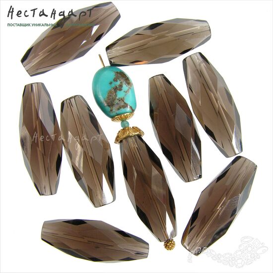 Кварц дымчатый натуральный Broche 27 мм