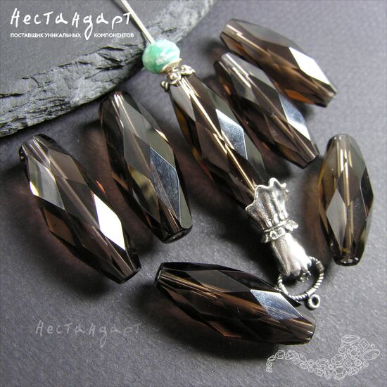 Кварц дымчатый натуральный Broche 27 мм, изображение 3