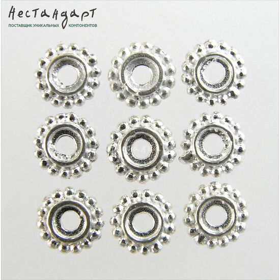 Бусина-спейсер Collar Sterling Silver 6х2 мм, изображение 2