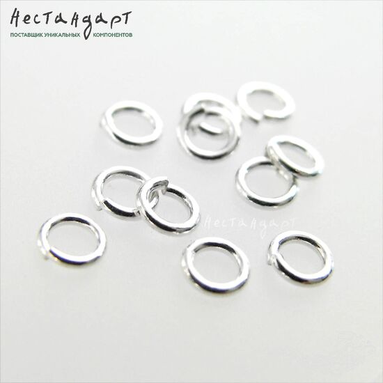 Кольцо соединительное разъемное Sterling Silver 4х0,9 мм