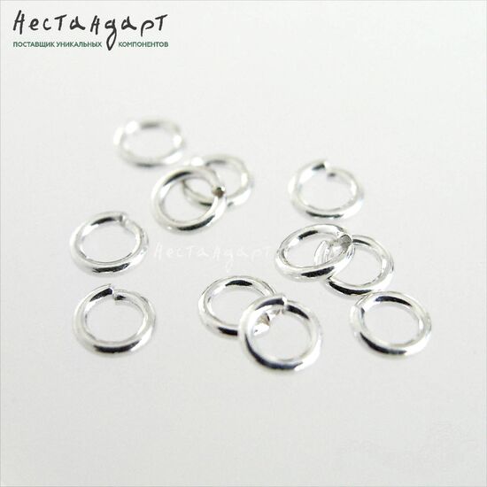 Кольцо соединительное разъемное Sterling Silver 4х0,9 мм, изображение 3